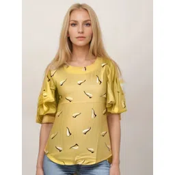 Errabelly Print Flared Sleeve Cotton Top-picture-41