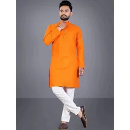 Errcs Men Regular Pure Cotton Kurta with Pyjamas-picture-30