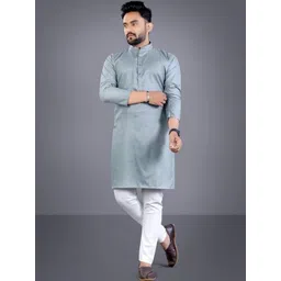 Errcs Men Regular Pure Cotton Kurta with Trousers-picture-19