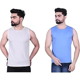 errish enterprises Men’s Sleeveless Gym Vest Set for Workout, Sports, Training, Running, Fitness Wear, Soft Stretchable Tank Top Pair-picture-36