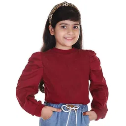 ERUDITE CLUB Girls Ribbed Puff Sleeve Top-picture-47