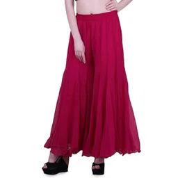 ERUDITE CLUB Women Flared Georgette Palazzos-picture-22