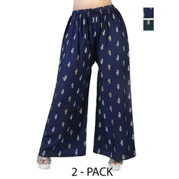 ERUDITE CLUB Women Pack Of 2 Ethnic Motifs Printed Wide Leg Ethnic Palazzos-picture-27