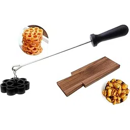 Ervio Non-Stick Rose Cookie Mold with Free Shells Maker Tool – Multipurpose Achu Murukku, Achappam & Gulabi Puvvulu Maker for Daily Use-picture-14