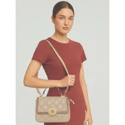 ESBEDA Beige Colour Quilted Charm Sling Bag For Women-picture-10