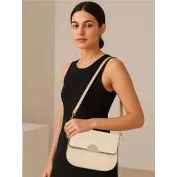 Esbeda Beige Sandstone Textured Medium Cross Body Bag-picture-21