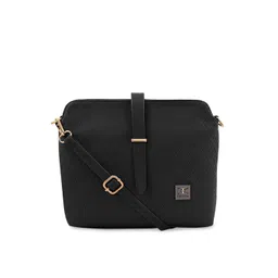 ESBEDA Black Textured Sling Bag-picture-41