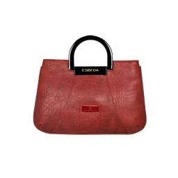ESBEDA Blood Red Colour Croco Acrylic Handle handbag For Womens-picture-13
