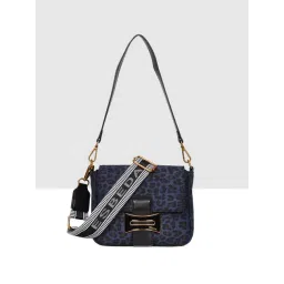 Esbeda Blue Leopard Effect Medium Cross Body Bag-picture-15