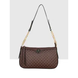 Esbeda Brown Textured Medium Shoulder Handbag-picture-25