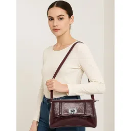 Esbeda Elegant Goss Finish Maroon Medium Cross Body Bag-picture-27