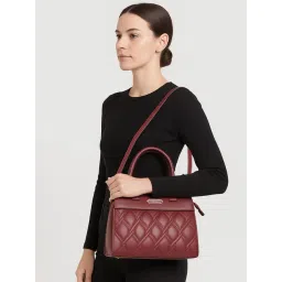 Esbeda Maroon Regina Quilted Medium Satchel-picture-17