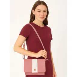 Esbeda Pink Color Block Small Cross Body Bag-picture-19