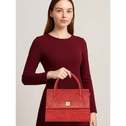 Esbeda Red Animal Effect Medium Satchel-picture-19