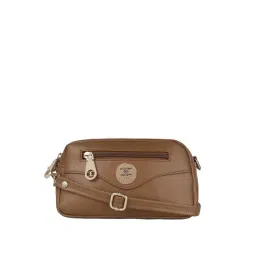 Esbeda Tan PU Solid Sling Handbag-picture-30