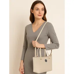 ESBEDA Women Solid Beige Elegant Handbag with Detachable Strap (S)-picture-28