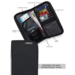 esbeda Spring/Summer 18 Blackish Grey Nylon Unisex Passport Holder (11645) image 4