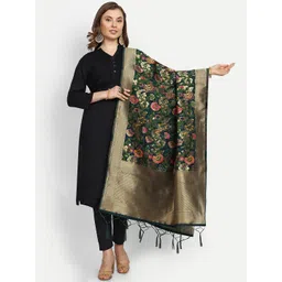ESCORA Ethnic Motifs Woven Design Silk Dupatta-picture-13