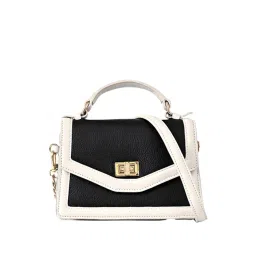 Eske Black & White Color Block Small Satchel Handbag-picture-11