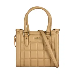 Eske Gold Viviana Quilted Medium Leather Satchel-picture-24