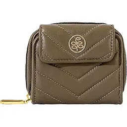 eske Medina - Small Zip Around Wallet - Genuine Quilted Leather - Holds Cards, Coins and Bills - Compact Design - Pockets for Everyday Use - for Women (Light Taupe)-picture-26