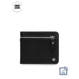 Eske Men Black Textured Two Fold Leather Wallet-picture-43