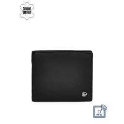 Eske Men Black Textured Two Fold Leather Wallet-picture-38