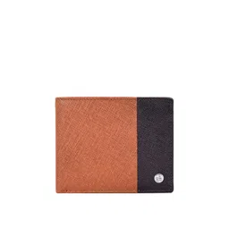 Eske Men Brown & Black Colourblocked Leather Two Fold Wallet-picture-38