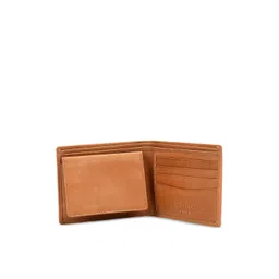 Eske Men Brown Solid Two Fold Leather Wallet image 3