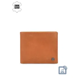 Eske Men Brown Solid Two Fold Leather Wallet image 1