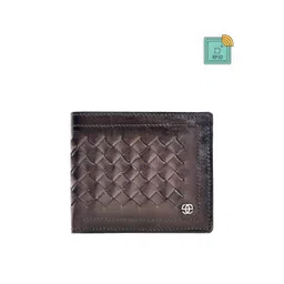Eske Men Brown Textured Leather Two Fold Wallet-picture-37
