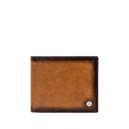 Eske Men Tan Brown Solid Leather Two Fold Wallet-picture-17