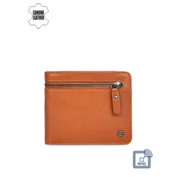 Eske Men Tan Brown Solid Two Fold Leather Wallet-picture-15