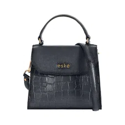 Eske Navy Blue Noah Animal Effect Small Leather Satchel-picture-47