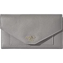 eske Percy - Trifold Wallet - Genuine Quilted Leather - Holds Cards, Coins and Bills - Compact Design - Pockets for Everyday Use - Travel Friendly - Water Resistant - for Women (Grey Cosmos)-picture-22