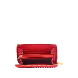 Eske Red Casual Leather Zip Around Wallet for Women image 5