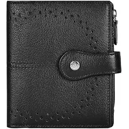 eske Vera Women's Leather Trifold Wallet | RFID Protected | 22 Card Slots, ID Windows, Zip Coin Pouch | Compact Bifold Wallet for Women | Everyday & Travel Use (Black Cosmos)-picture-10