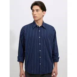 Espanshe Cullen Vertical Striped Long Sleeves Cotton Shirt-picture-22