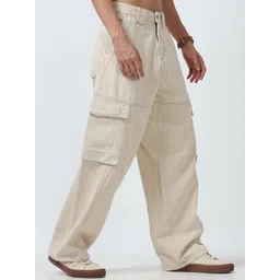 Espanshe Men Mid-Rise Cotton Baggy Cargo Jeans image 3