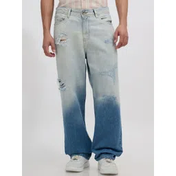 Espanshe Men Relaxed Fit Mid-Rise Mildly Distressed Heavy Fade Jeans-picture-35