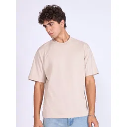 Espanshe Men Solid Round Neck Oversized T-shirt-picture-44