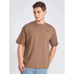 Espanshe Men Solid Round Neck Oversized T-shirt-picture-43