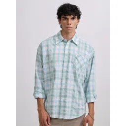 Espanshe Pulse Tee Gingham Checked Long Sleeves Shirt-picture-20