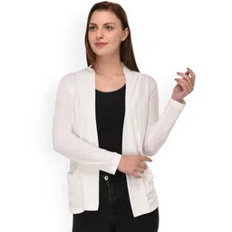 Espresso Off-White Solid Open Front Shrug-picture-27