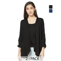 Espresso Selection Of 2 Self Design Shrug-picture-29