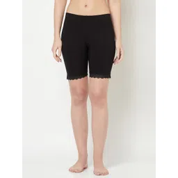 Espresso Women Black Solid Lounge Shorts ESP-4012-picture-17