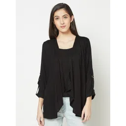 Espresso Women Black Waterfall Shrug-picture-25