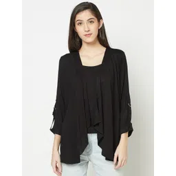 Espresso Women Black Waterfall Shrug-picture-30