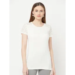 Espresso Women Off White Solid T-shirt-picture-40