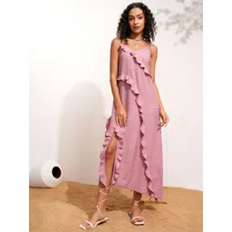 espyr by tokyo talkies Tokyo Talkies Women Solid Shoulder Straps Sleeveless Polyester Maxi Dress-picture-28